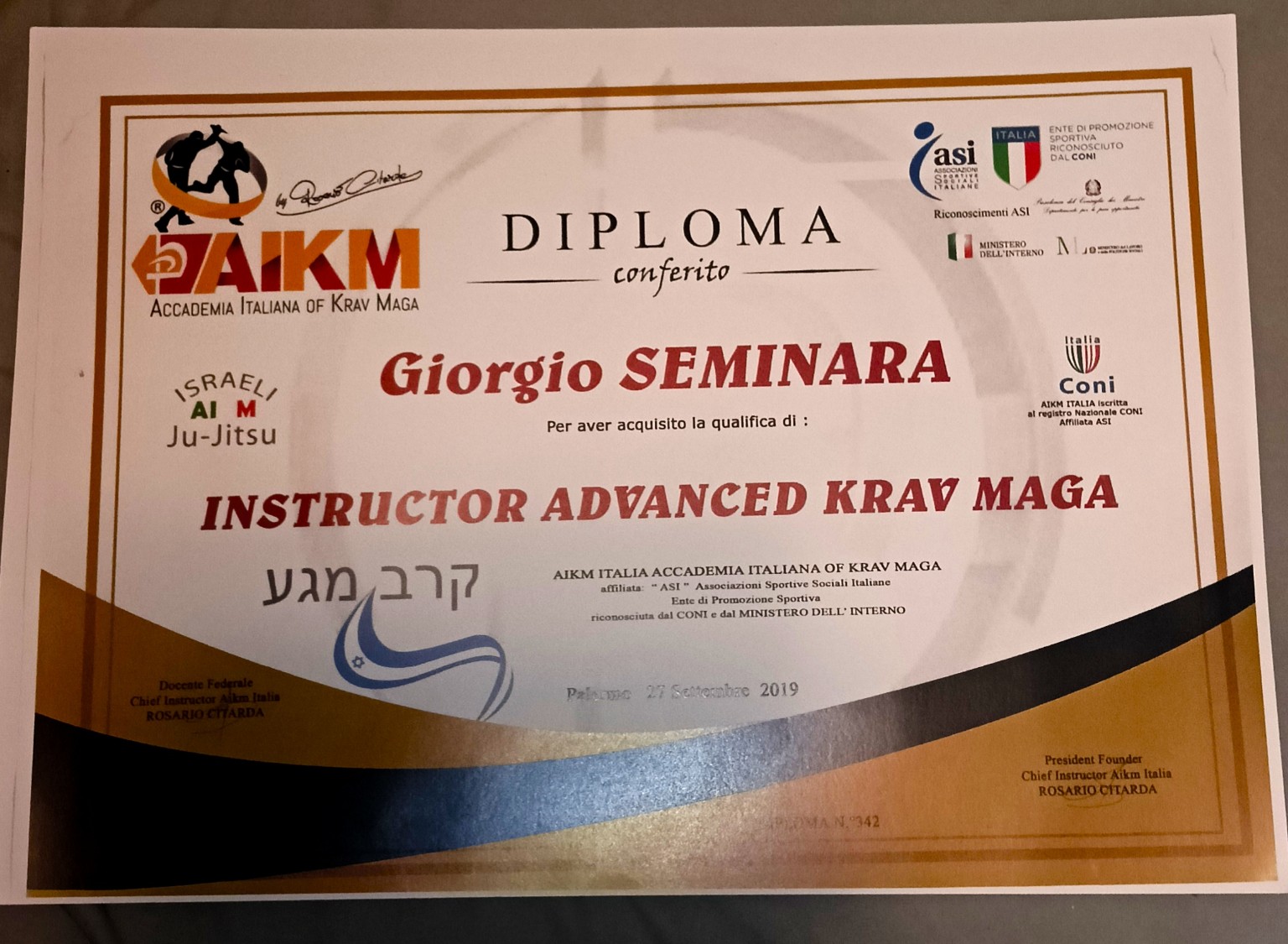 Instructor Advanced Krav Maga — Accademia Italiana of Krav Maga